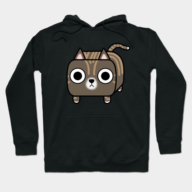 Brown Tabby Kitty Cat Loaf Hoodie by calidrawsthings